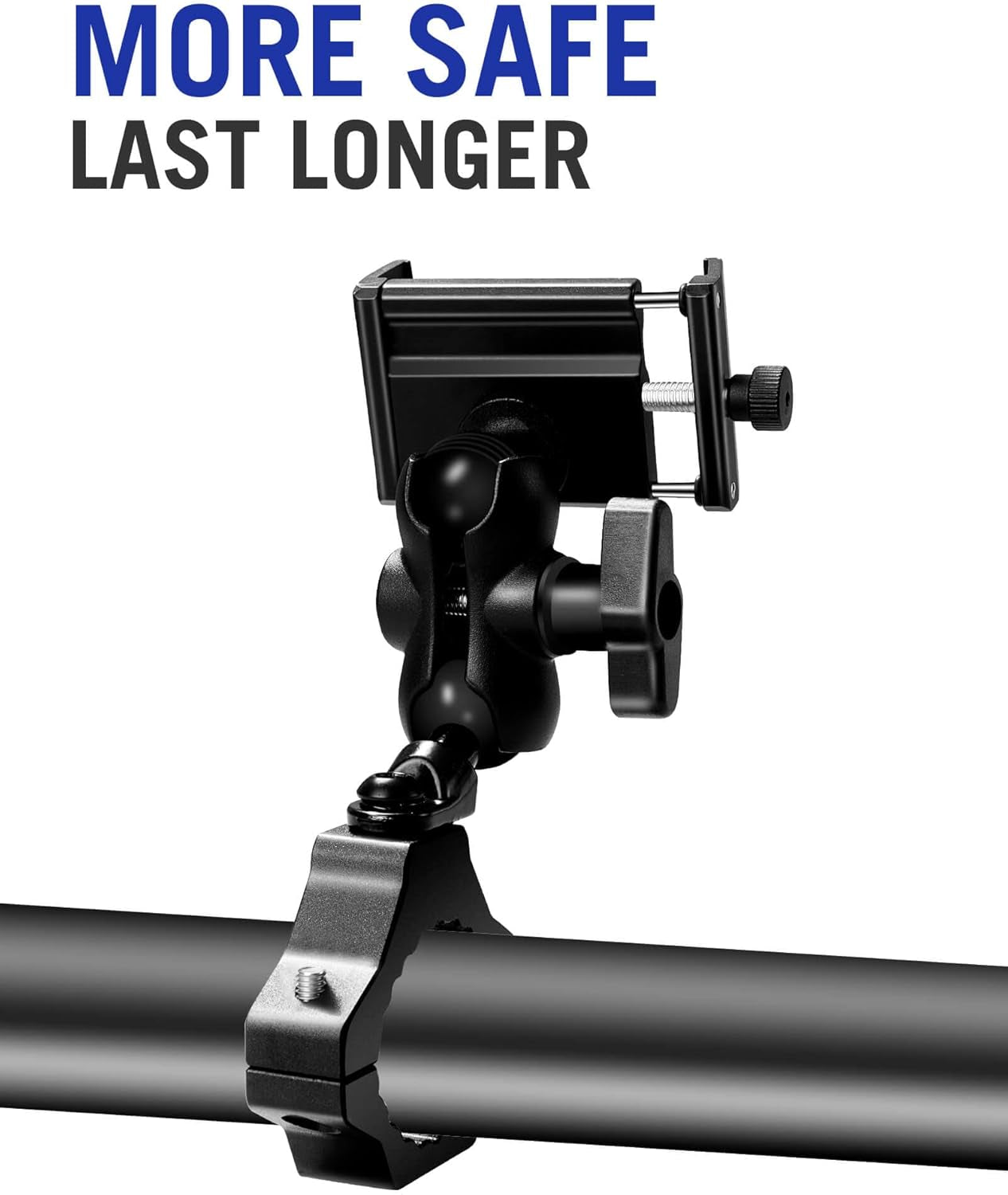 UTV Phone Holder, SXS Phone Holder Mount on 1.75"-2" Roll Cage Bar, Fits 4.7"-7.