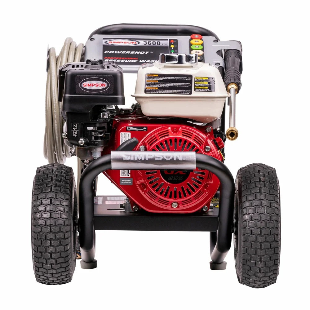Powershot 3600 Psi at 2.5 GPM HONDA® GX200 with Triplex Pump Cold Water Professional Gas Pressure Washer, 0 Voltage