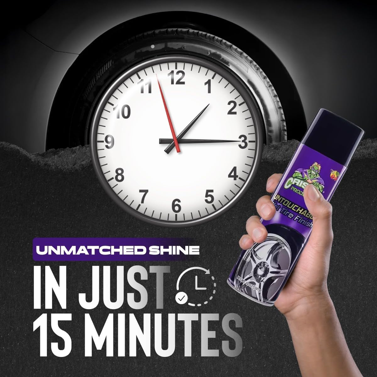 Untouchable Tireshine Spray Spray 4PK – Long-Lasting Wet Tire Finish for Deep Gloss & Protection – Waterproof, No-Sling Formula, Easy Application Tire Shine & Cleaner (52 Oz Total)