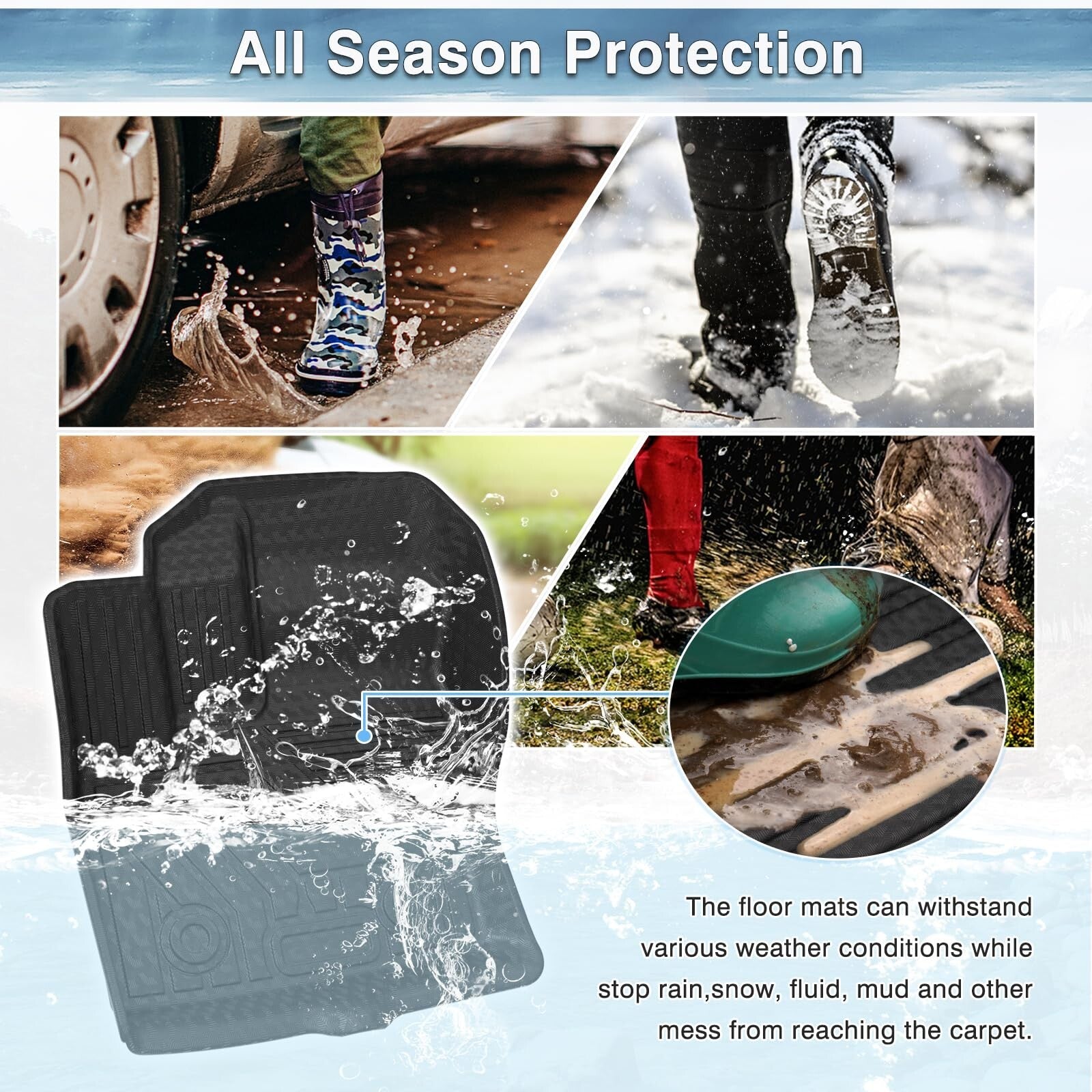 Mixsuper Custom Fit Front Floor Mats for 2014-2021 Ford Transit Connect with ...