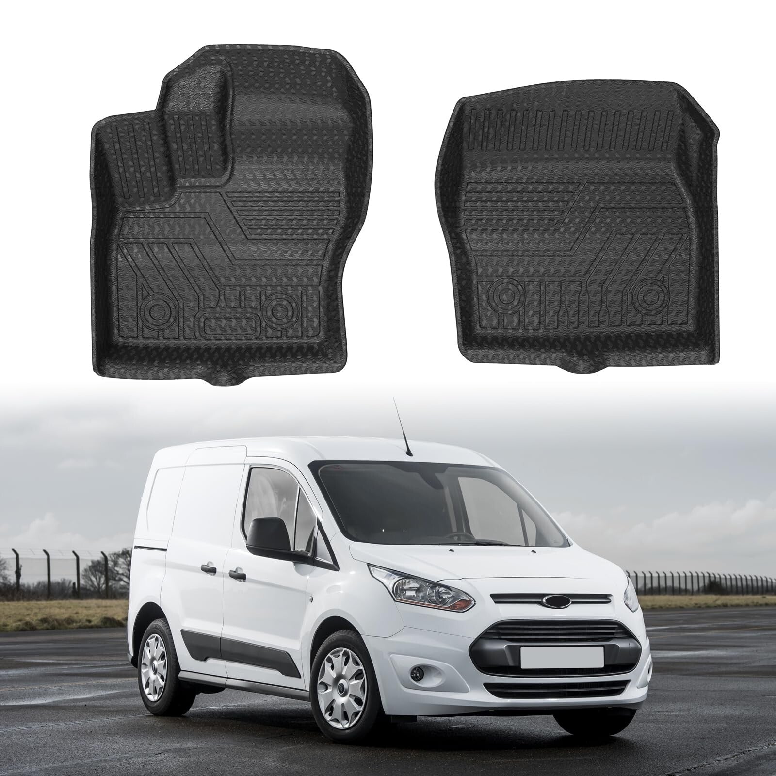 Mixsuper Custom Fit Front Floor Mats for 2014-2021 Ford Transit Connect with ...