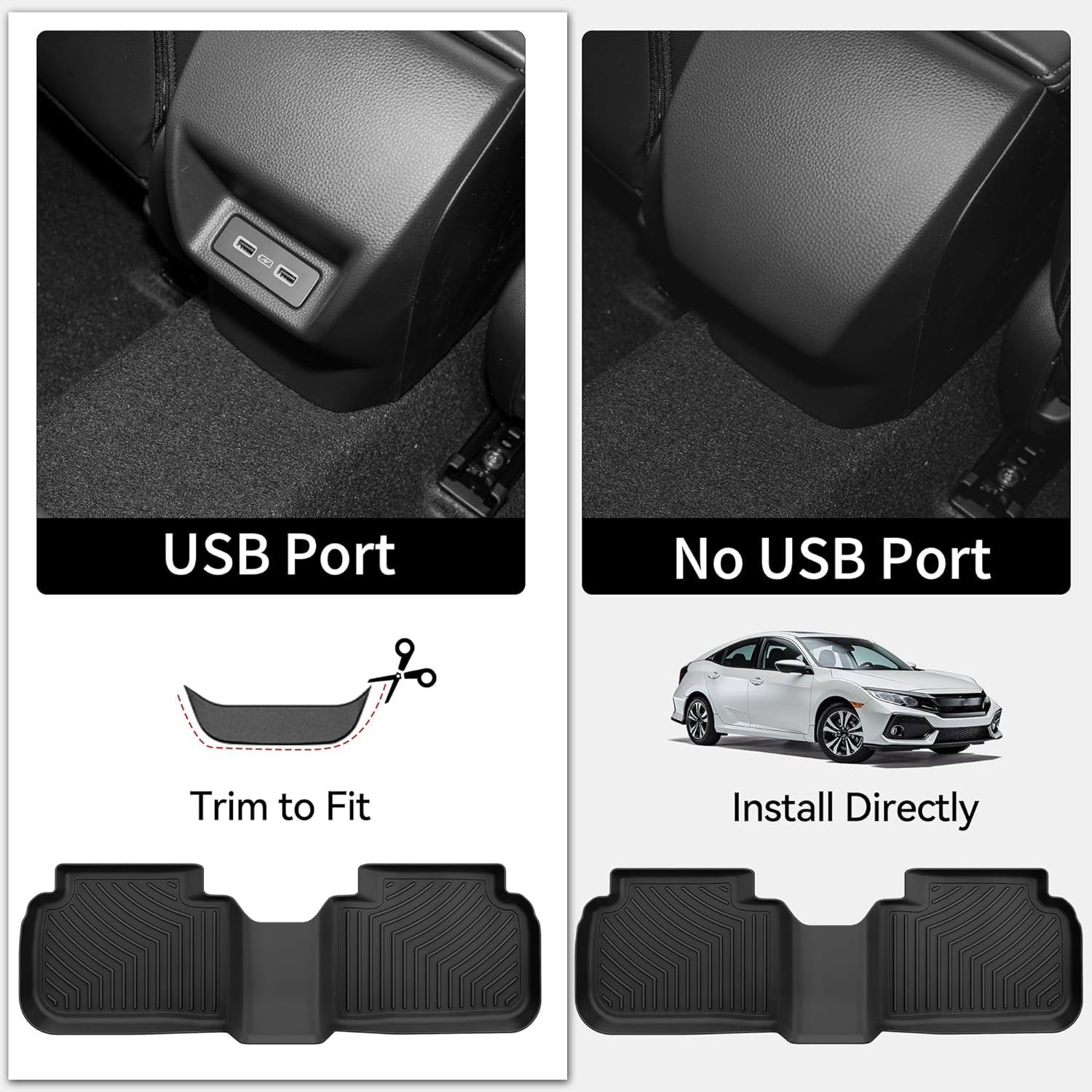 Floor Mats Fit for Honda Civic 2022-2026 / Acura Integra 2023-2025,All Weather Custom Fit Heavy Duty Floor Liners 1St & 2Nd Row Set (Not for Coupe Models)