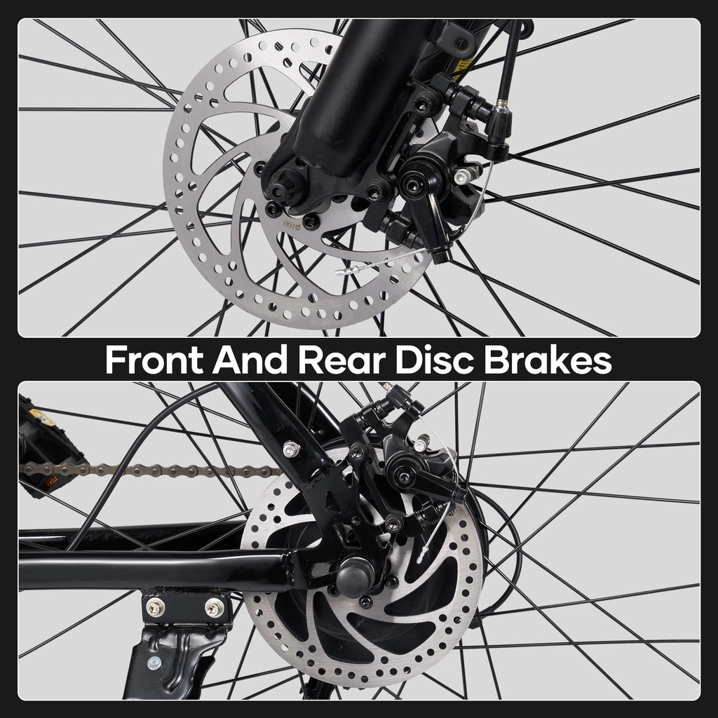 Electric Mountain Bike 26" for Adults, 350W Electric Bike 48V 20Mph with Front Suspension Fork for Mountain Beach Snow, UL2849