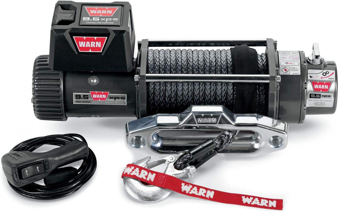 87310 Electric 12V 9.5Xp-S Series Winch with Synthetic Rope: 3/8" Diameter X 100' Length, 4.75 Ton (9,500 Lb) Pulling Capacity
