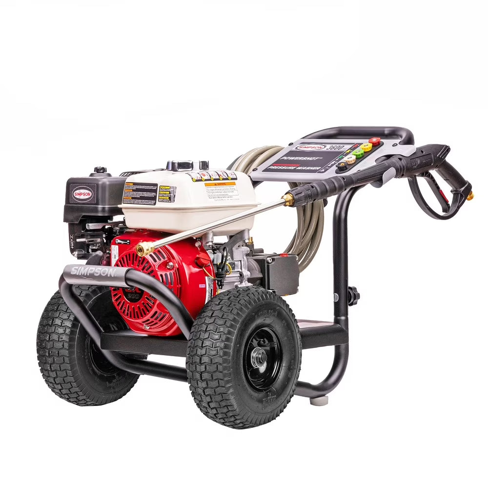 Powershot 3600 Psi at 2.5 GPM HONDA® GX200 with Triplex Pump Cold Water Professional Gas Pressure Washer, 0 Voltage