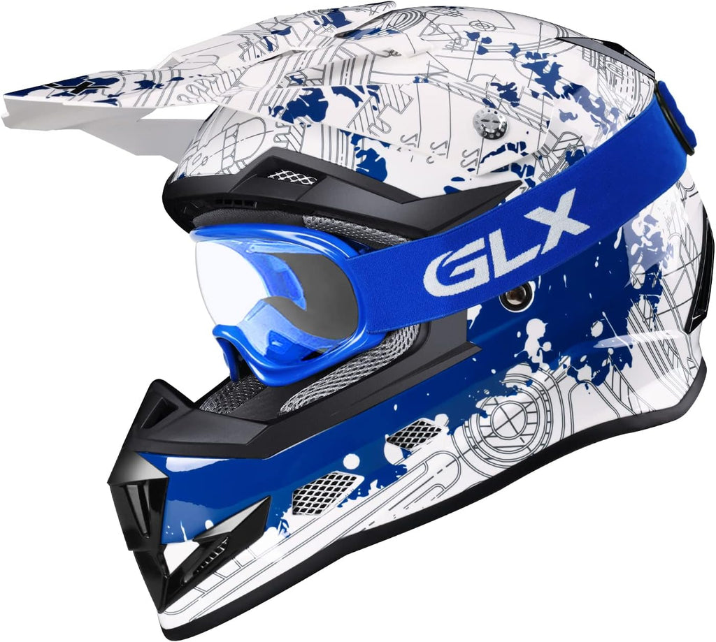 GX623 Youth Atv/Dirt Bike Helmet Combo - Modern, Medium - DOT