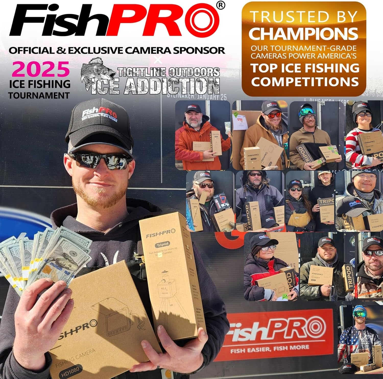 [® 2026 Upgrade] 4.5'' True HD 1080P Underwater Fishing Camera (Plug & Play) - Ice Fishing Camera Underwater W/ 5,000Mah, USB-C, IR+LED, Fish Finder for Ice/Lake/Kayak, 20M/65Ft