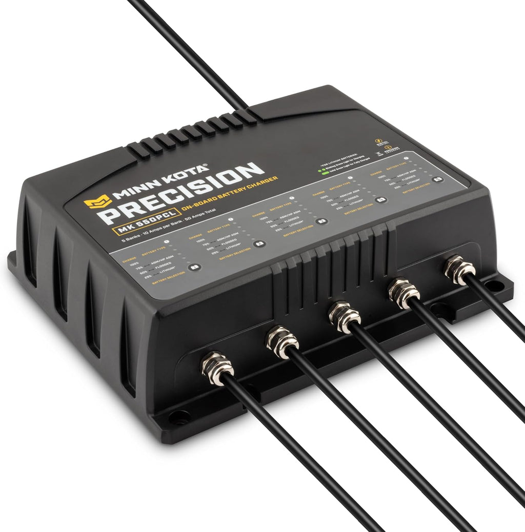 Precision MK-550PCL On-Board Marine Battery Charger – 5 Banks, 10 Amps Each