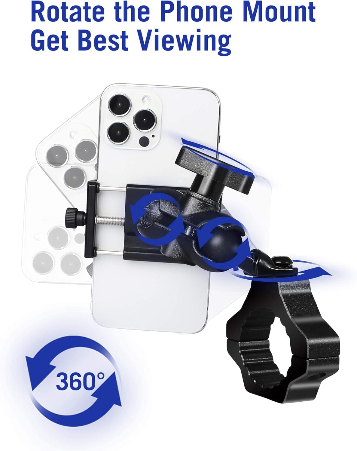 UTV Phone Holder, SXS Phone Holder Mount on 1.75"-2" Roll Cage Bar, Fits 4.7"-7.